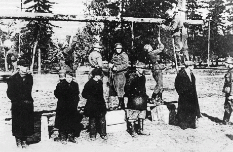 Εκτέλεση με απαγχονισμό Ελλήνων Πατριωτών στην Κεντρική Μακεδονία.